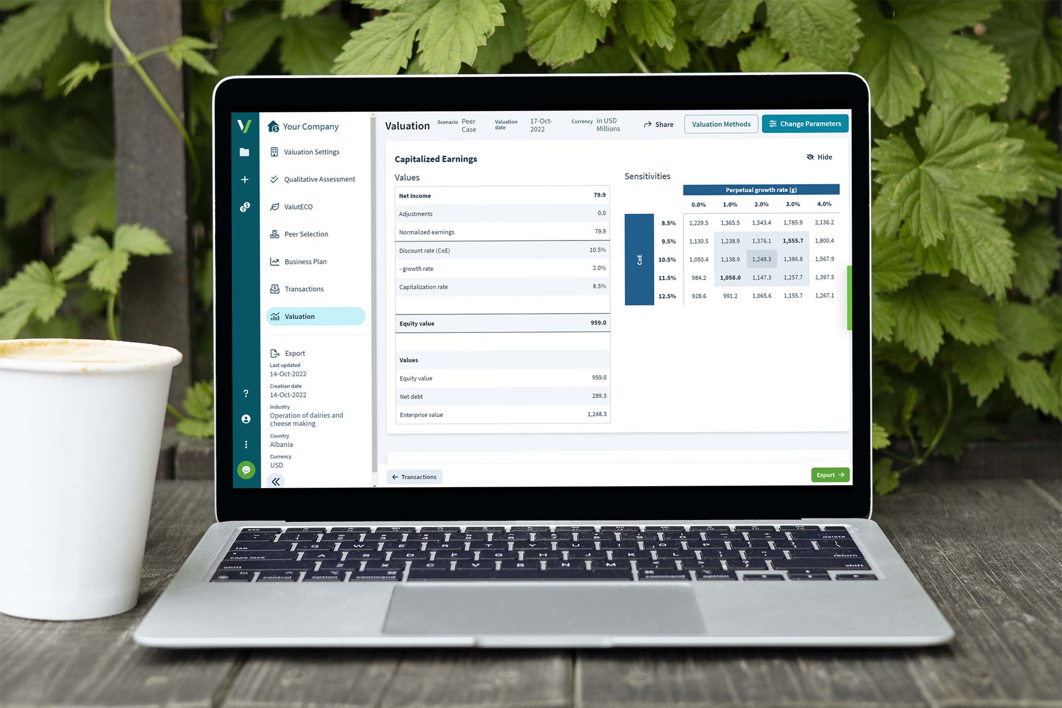 MacBook Air on the wooden desk_screenshot of capitalised earnings (1)