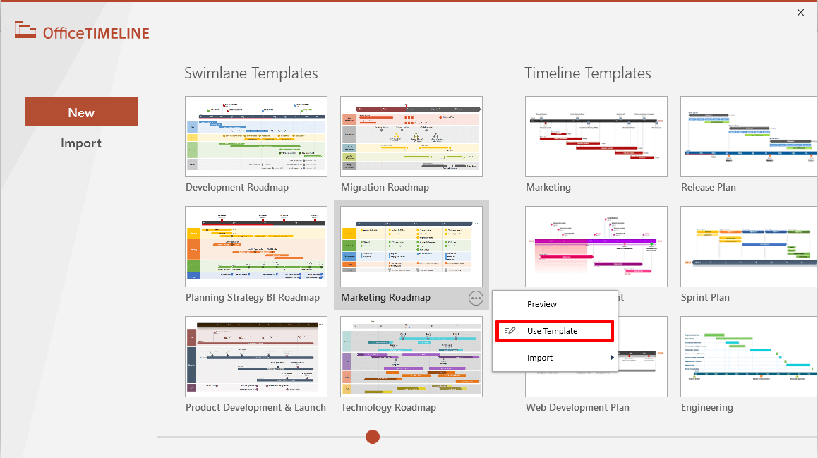 Office Timeline styles and templates